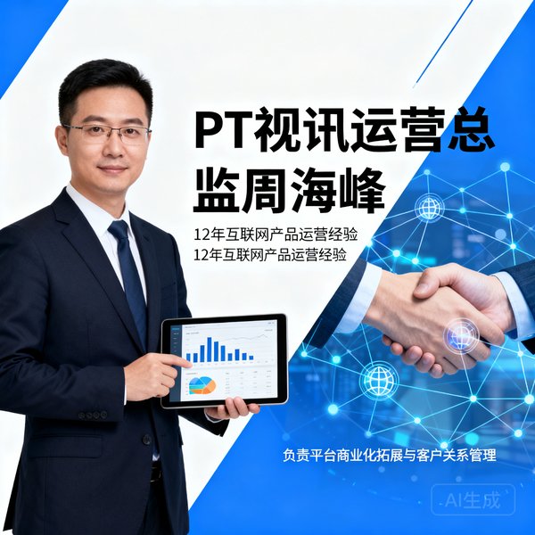 PT视讯运营总监周海峰，拥有12年互联网产品运营经验，负责平台商业化拓展与客户关系管理